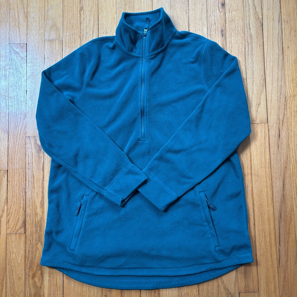 Lands' End Women’s Teal Half-Zip Fleece Pullover XL 18